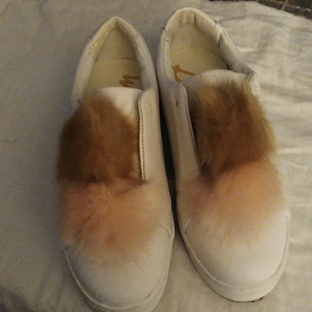 White slip on shoes